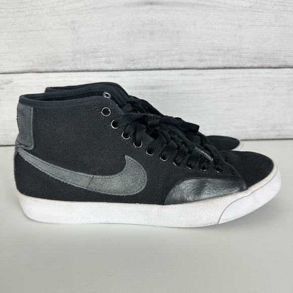 Nike Blazer Court Mid Premium SB Black Anthracite Shoes FB1378-001 Mens Size 7 - Picture 1 of 9